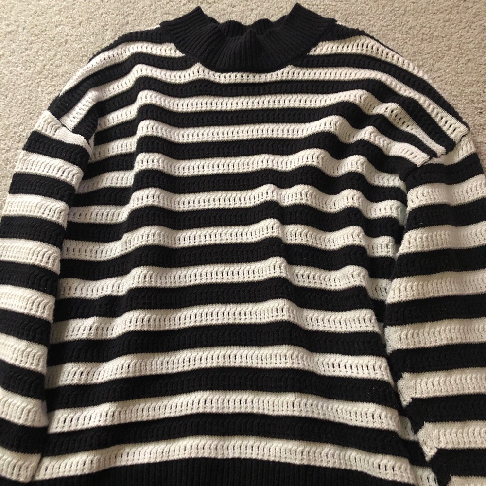Striped Black and White Knit Sweater